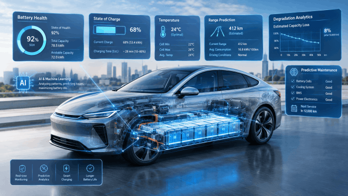 AI for EV battery health using machine learning and predictive analytics