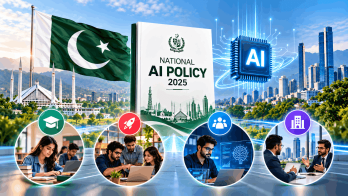 Pakistan National AI Policy 2025 showing AI education, startups, jobs and business opportunities